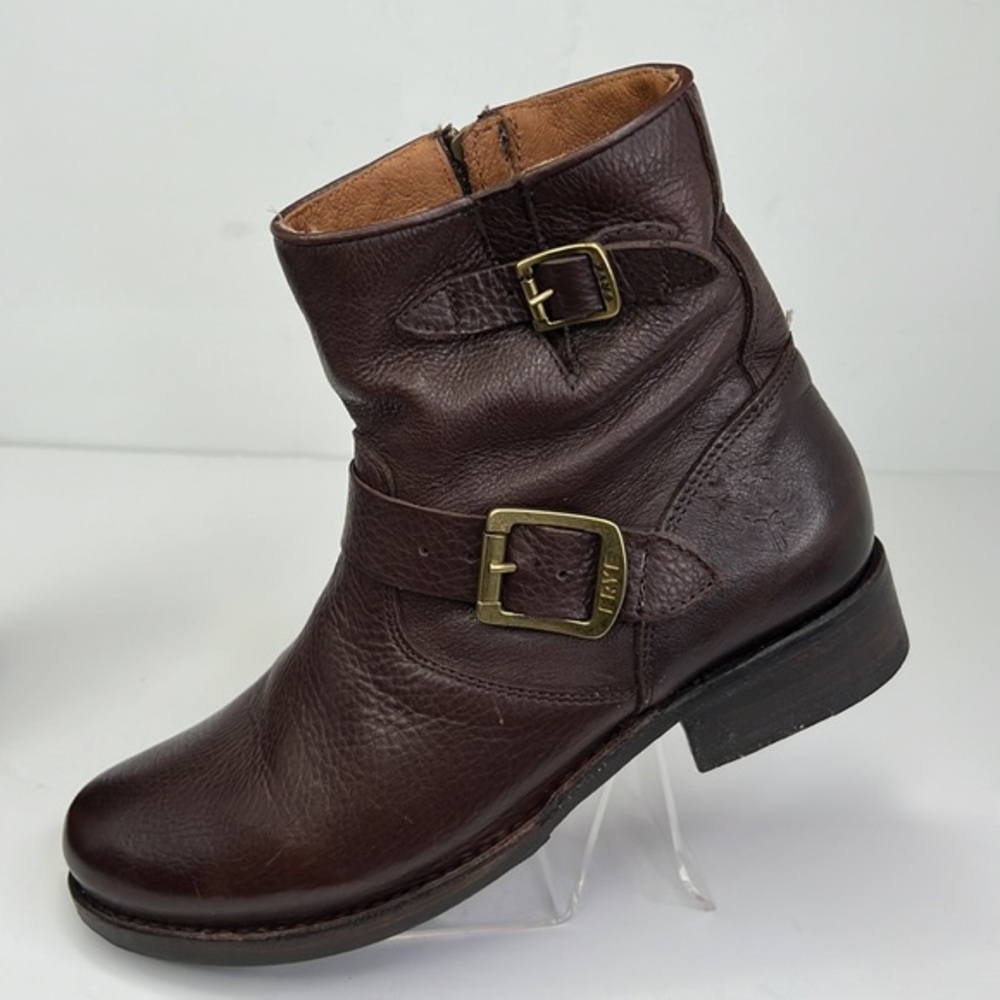 FRYE Vicky  Engineer Woman’s Brown  Buckle Boot Short Sz 7.5